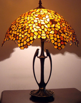 Bursztynowa lampa Tiffany - Goldregen 40