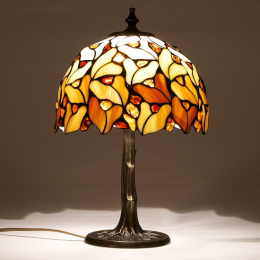 Lampa witrażowa Tiffany - Listki z bursztynem 22