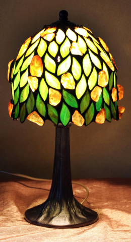Lampa witrażowa Tiffany z bursztynem - Łezki 16