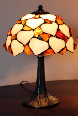 Lampa witrażowa Tiffany z bursztynem - Liście 20