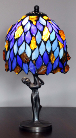 Lampa witrażowa Tiffany z bursztynem - Willow 17