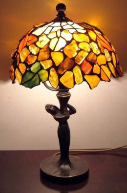 Lampa witrażowa Tiffany z bursztynem - Winka 20