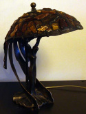 BURSZTYNOWA LAMPA WITRAŻOWA FLAYING LADY mała 35