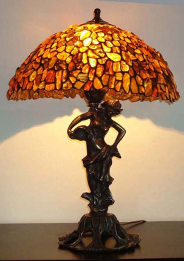 Bursztynowa lampa Tiffany - Amber 40