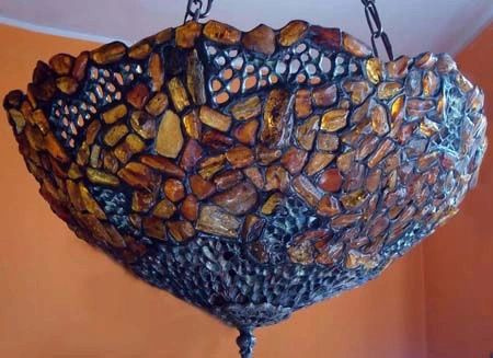 Bursztynowa lampa Tiffany z ażurem - 48 Bursztynowa lampa Tiffany z ażurem - 48