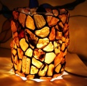 Bursztynowa lampa Walec- światło górne