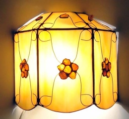 Kinkiet Rozalia z bursztynem