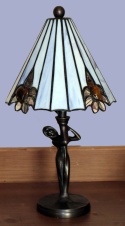 Lampa Tifany Flower z bursztynem