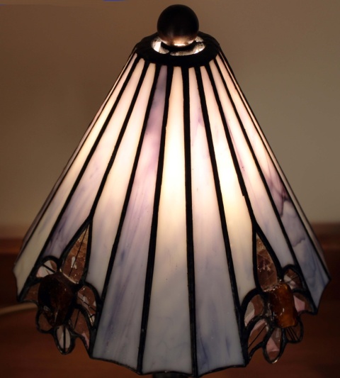 Lampa Tifany Flower z bursztynem