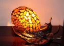 Bursztynowa lampa model Ślimak