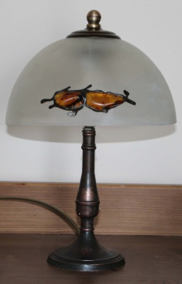 Lampa w stylu Vintage z bursztynem
