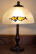 Lampa w stylu Vintage z bursztynem