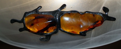 Lampa w stylu Vintage z bursztynem