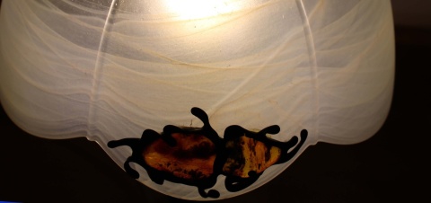 Lampa w stylu Vintage z bursztynem