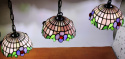Lampa wisząca trzy klosze Tiffany
