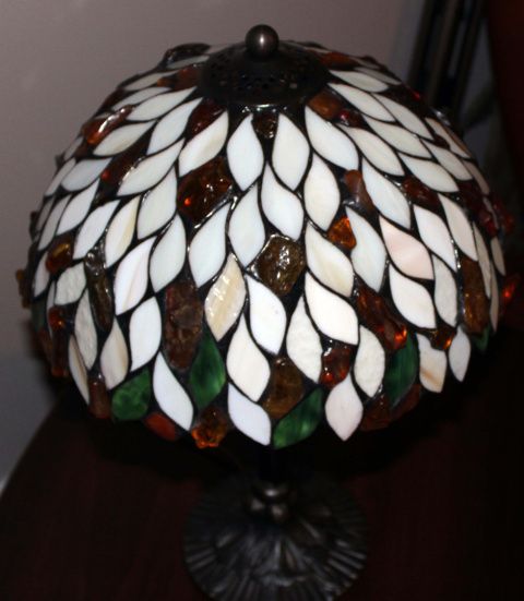Lampa witrażowa Tiffany z bursztynem - Łezki 30 Lampa witrażowa Tiffany z bursztynem - Łezki 30
