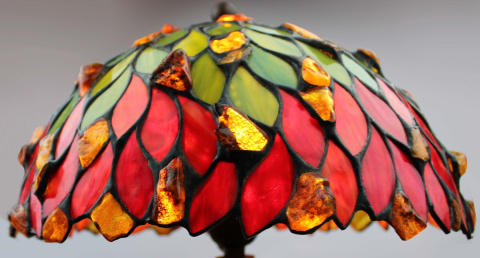 Lampa witrażowa Tiffany z bursztynem - Łezki 30 Lampa witrażowa Tiffany z bursztynem - Łezki 30