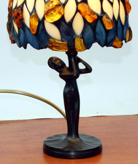 Lampa witrażowa Tiffany z bursztynem - Willow 17 Lampa witrażowa Tiffany z bursztynem - Willow 17