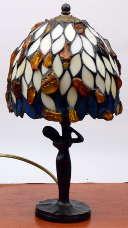 Lampa witrażowa Tiffany z bursztynem - Willow 17