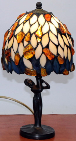 Lampa witrażowa Tiffany z bursztynem - Willow 17