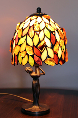 Lampa witrażowa Tiffany z bursztynem - Willow 17