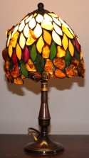 Lampa witrażowa Tiffany z bursztynem - Willow 17