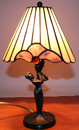 Lampka witrażowa Tiffany Flower LaMona - owal