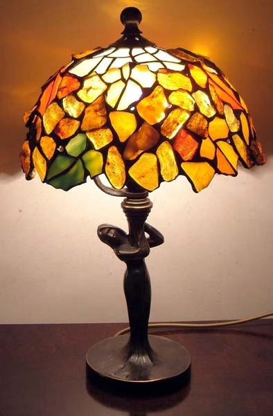Lampa witrażowa Tiffany z bursztynem - Winka 20 Lampa witrażowa Tiffany z bursztynem - Winka 20