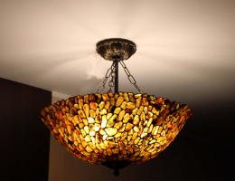 Wisząca bursztynowa lampa Tiffany 60 cm