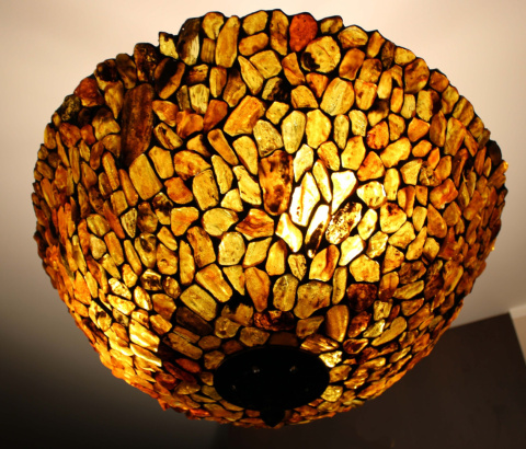 Wisząca bursztynowa lampa Tiffany 60 cm Wisząca bursztynowa lampa Tiffany 60 cm