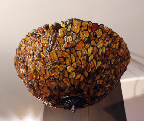 Wisząca bursztynowa lampa Tiffany 60 cm Wisząca bursztynowa lampa Tiffany 60 cm