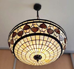 Wisząca lampa witrażowa Tiffany model Acorn T1435