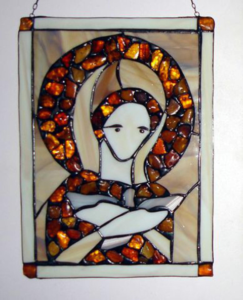 Witraż Tiffany Madonna z bursztynem Witraż Tiffany Madonna z bursztynem