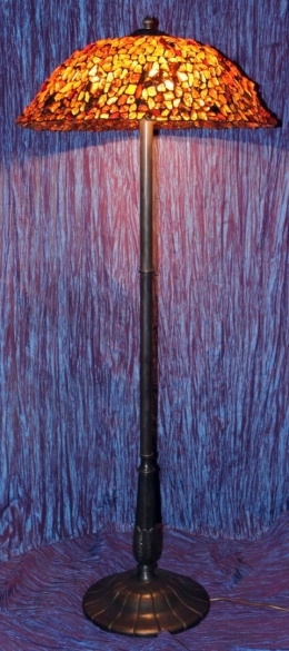 Bursztynowa lampa Podłogowa Tiffany 60 cm