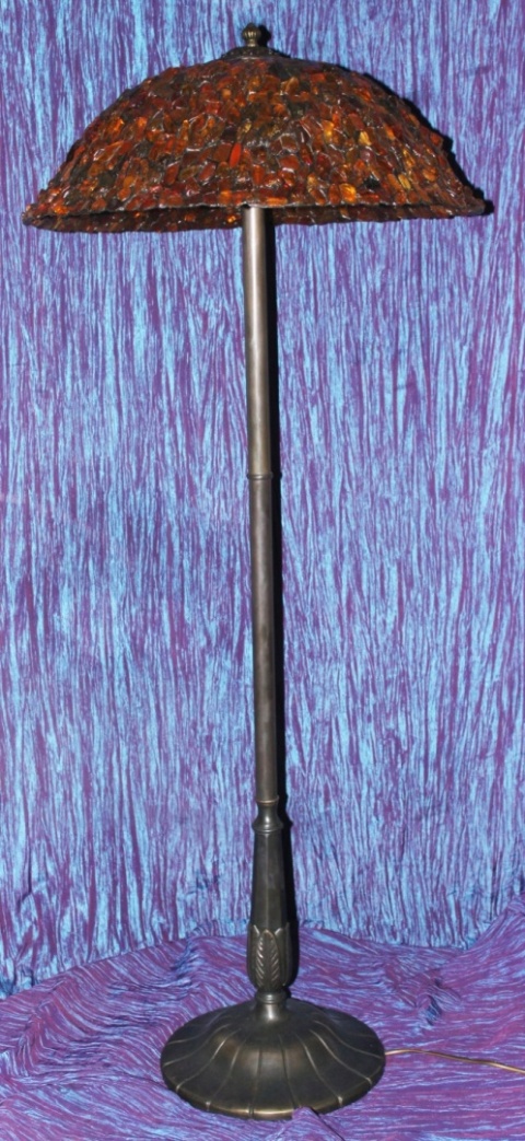 Bursztynowa lampa Podłogowa Tiffany 60 cm