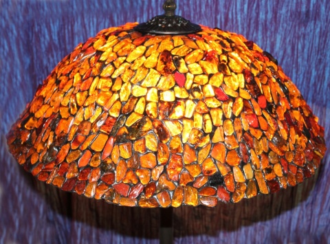 Bursztynowa lampa Podłogowa Tiffany 60 cm