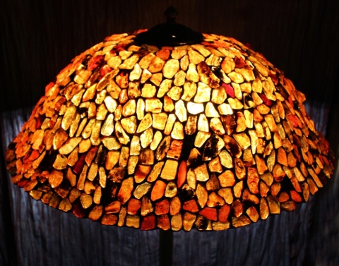 Bursztynowa lampa Podłogowa Tiffany 60 cm
