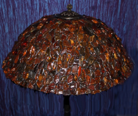 Bursztynowa lampa Podłogowa Tiffany 60 cm