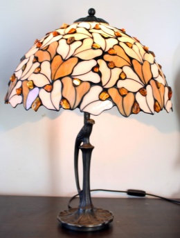 Lampa Tiffany Listki z bursztynem 40