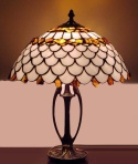 Lampa witrażowa Łuski z bursztynem 40