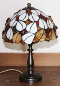 Lampa witrażowa Tiffany z bursztynem - Listki 20