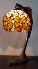 Lampa z liście z bursztynem 20